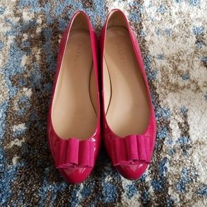Talbots flats pinkish burgundy patent leather
